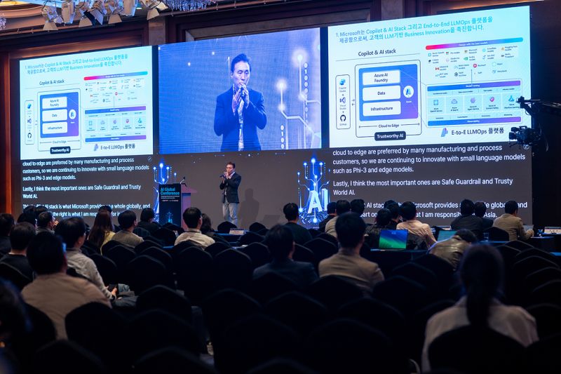 InJun Kim speaking at AI Global Conference